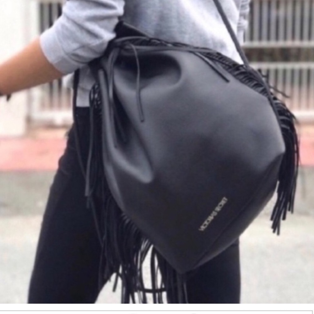 SALE💥VICTORIA SECRET BLACK FRINGED BAG